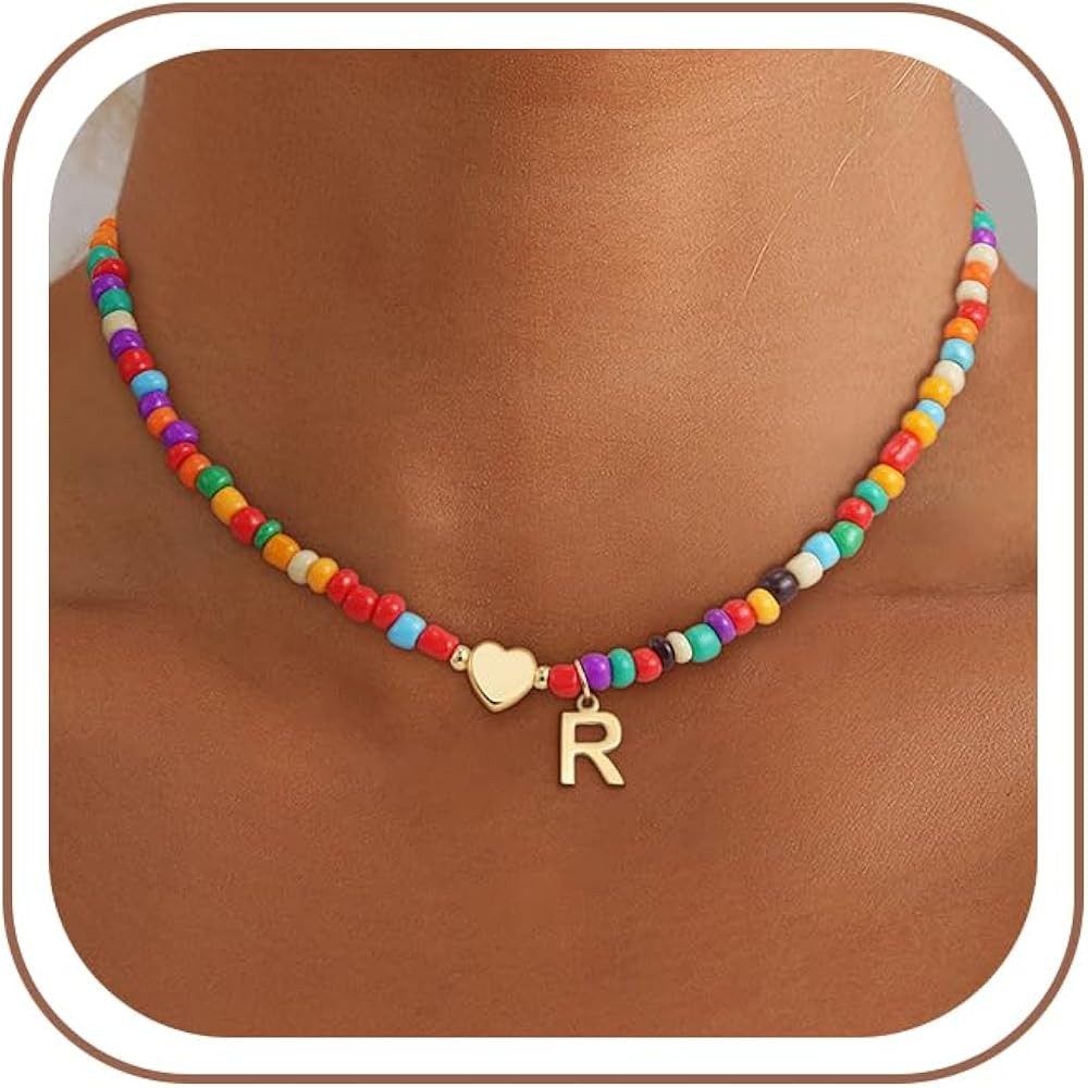 Eaciy Mothers Day Gifts - Colorful Initial Necklaces for Girls Women Kids, Teen Girls Gifts Trend... | Amazon (US)