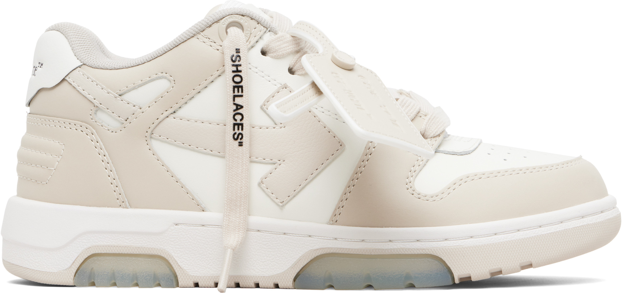Off-White White & Beige Out Of Office Sneakers | SSENSE