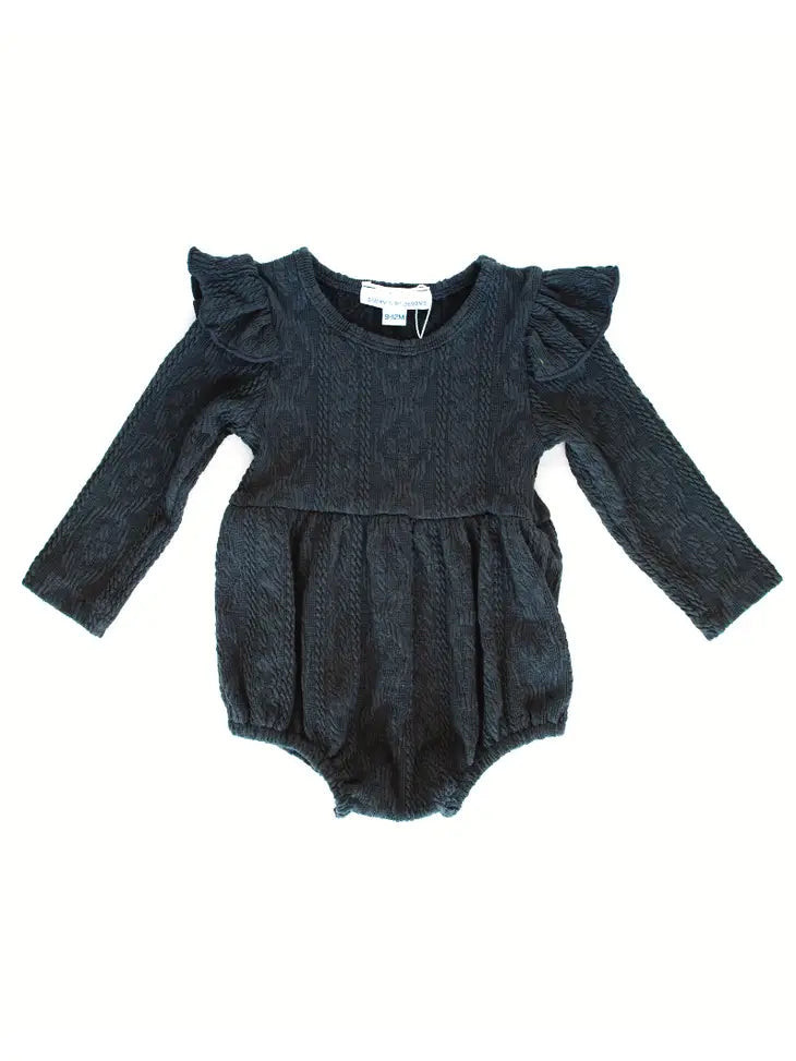 Davy Gray Cable Bubble Shorty Romper | PEGGI + ME