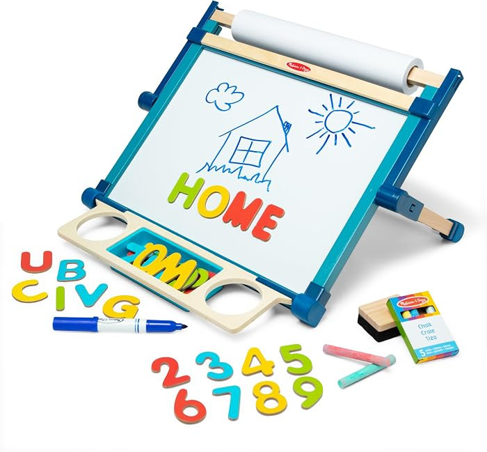 Melissa & Doug Deluxe Double-Sided Magnetic Tabletop Easel | Amazon (US)