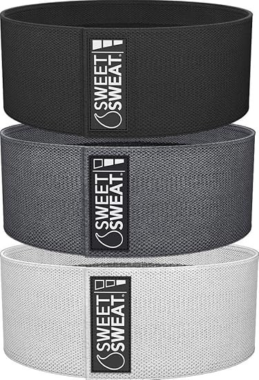Sweet Sweat Hip Bands with 3 Levels of Resistance | Non-Slip Fabric Booty Bands for Squats & Lung... | Amazon (US)