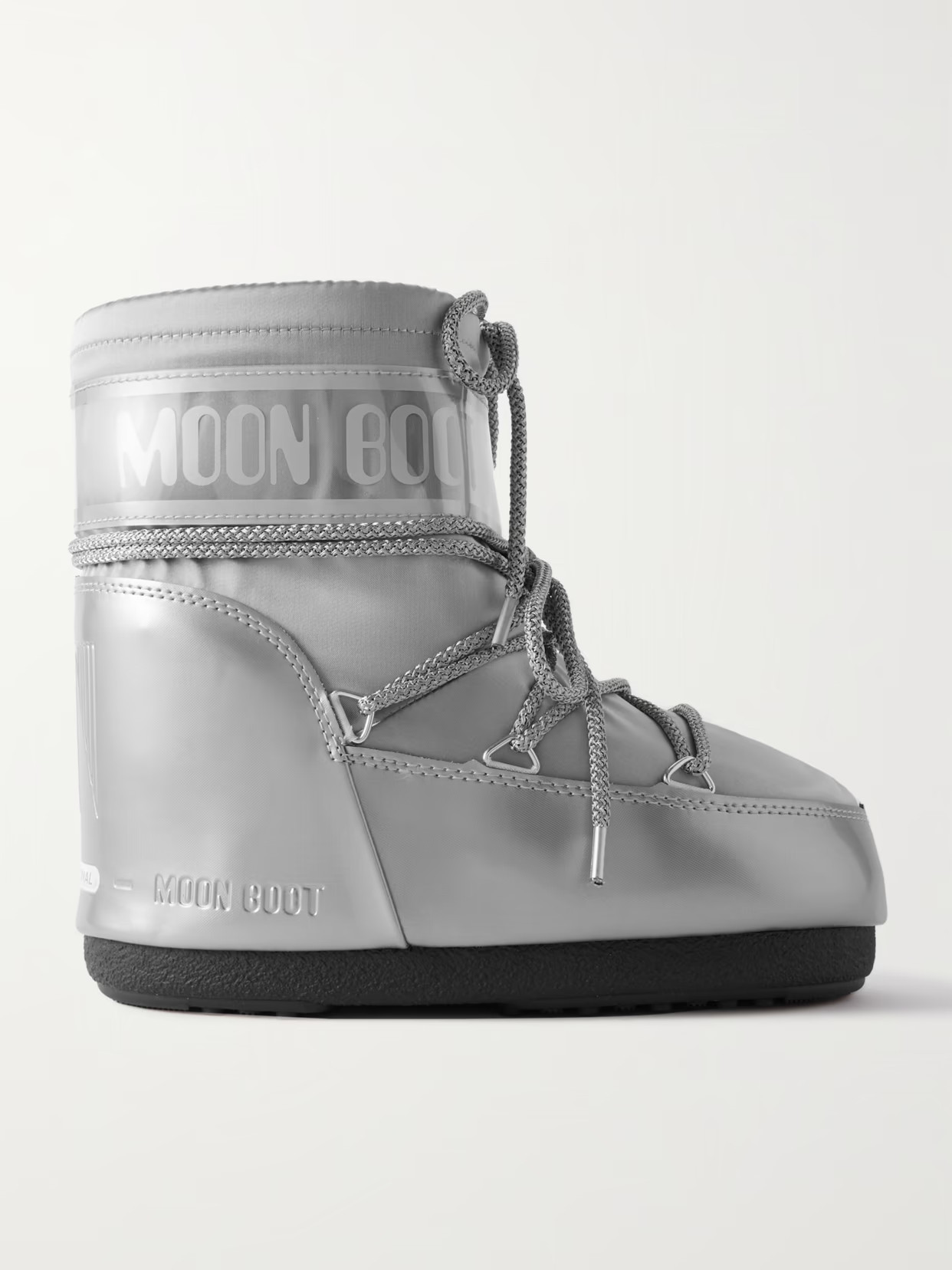 Moon Boot - Icon Low Glance Shell And Pvc Snow Boots - Silver | NET-A-PORTER (US)