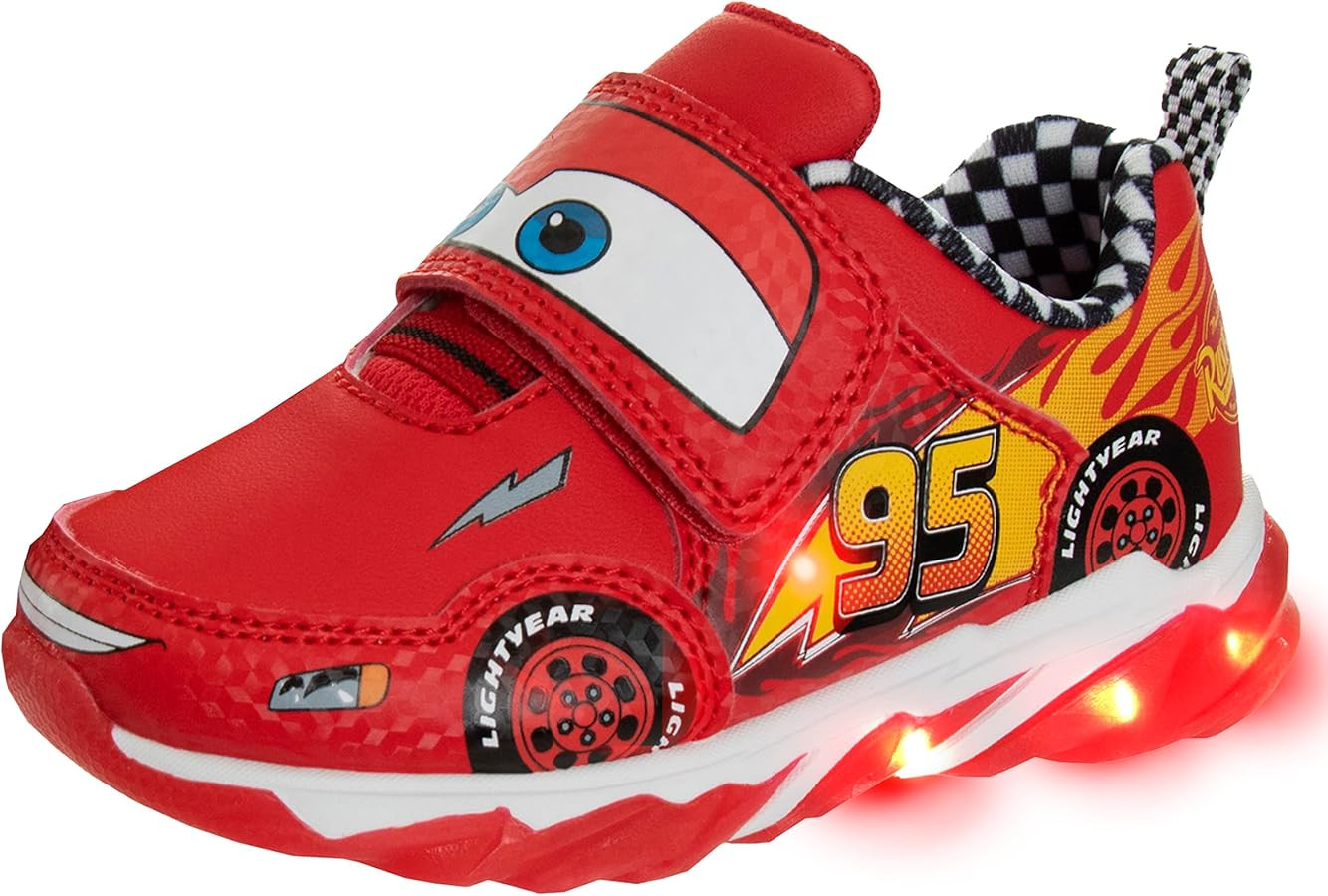 Disney Pixar Cars Boys Black/Red Lighted Sneaker (Toddler/Little Kid) | Amazon (US)