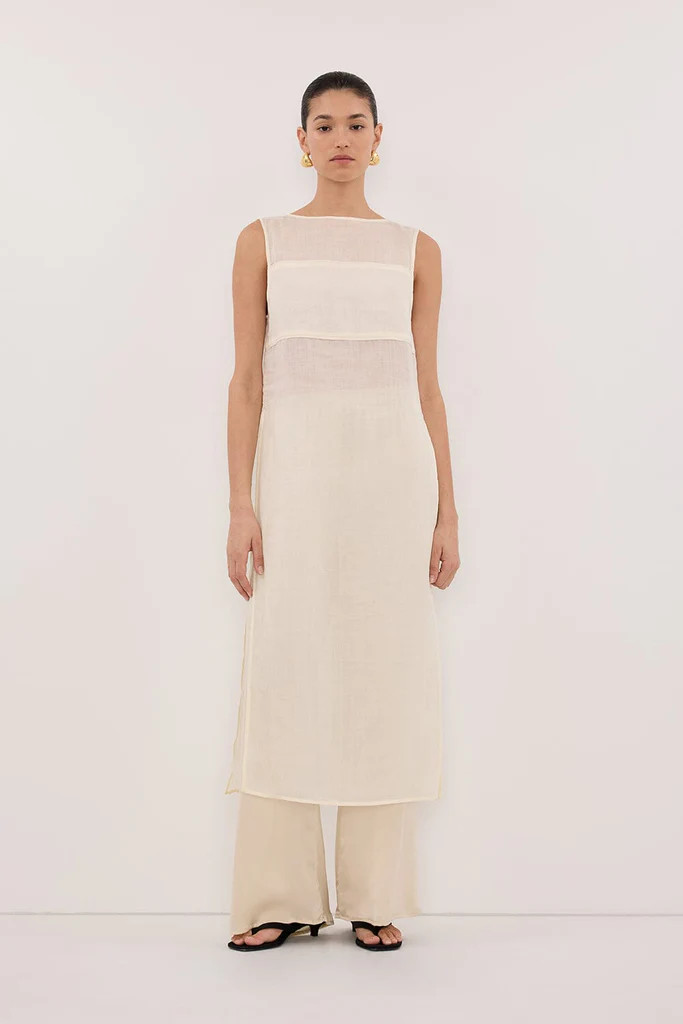 KAI STRAW SLEEVELESS RAMIE TUNIC TOP | DISSH