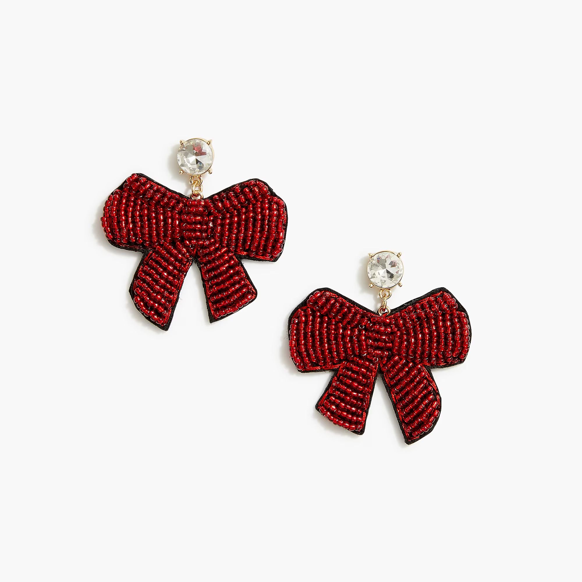 Beaded bow earrings | J.Crew Factory
