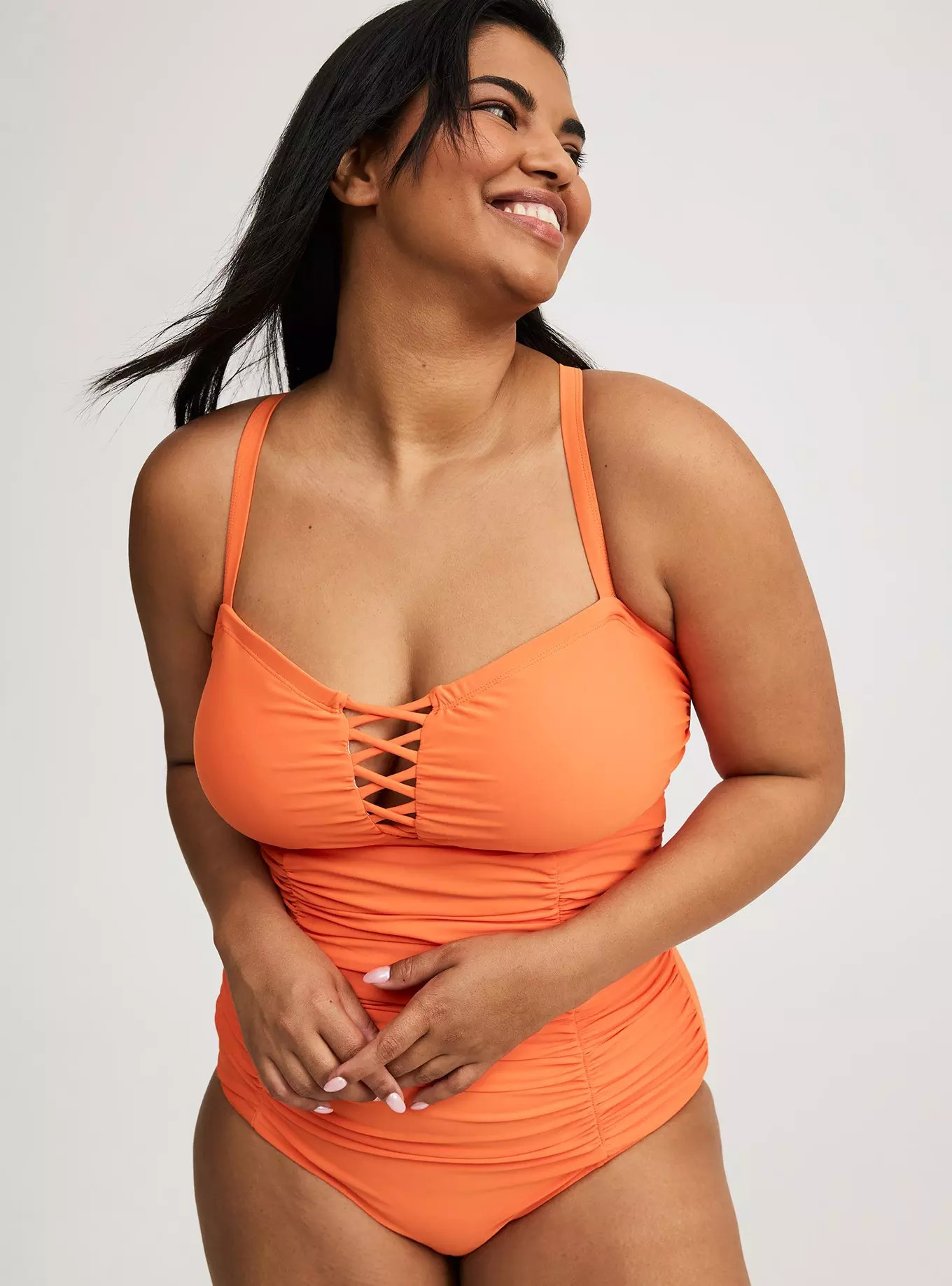 Wireless Lattice One-Piece Swimsuit | Torrid (US & Canada)