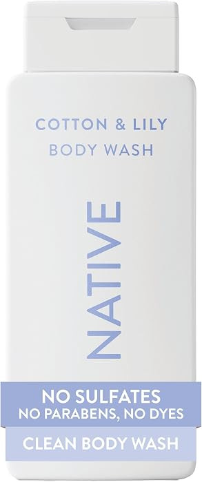 Native Clean Body Wash, Gentle & pH-balanced for Sensitive Skin, 24-Hr Freshness for Women & Men, Vegan & Cruelty-Free, Free of Sulfates, Parabens & Phthalates, Cotton & Lily, 18 fl oz | Amazon (US)