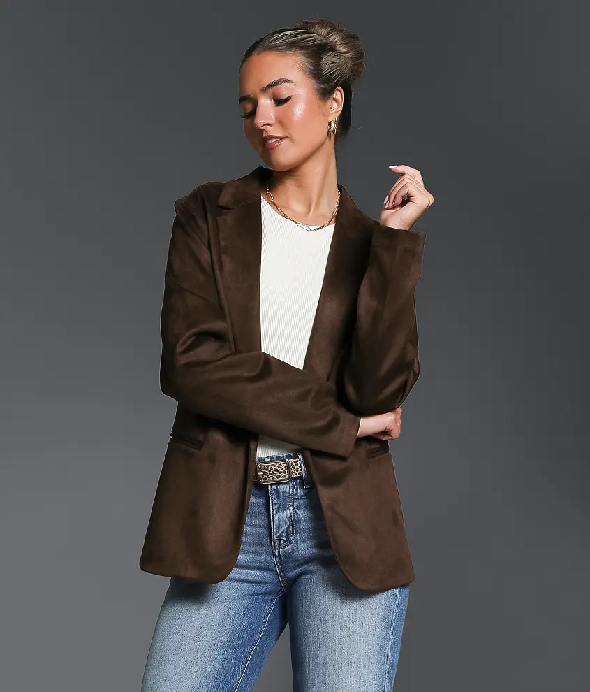 Faux Suede Blazer | Buckle
