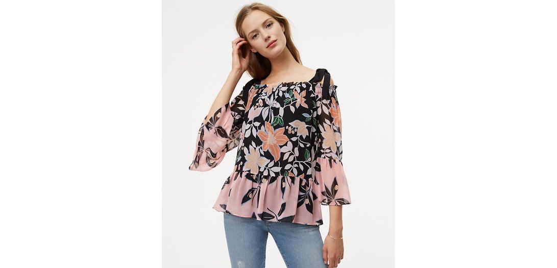 LOFT Wild Orchid Off The Shoulder Blouse | LOFT