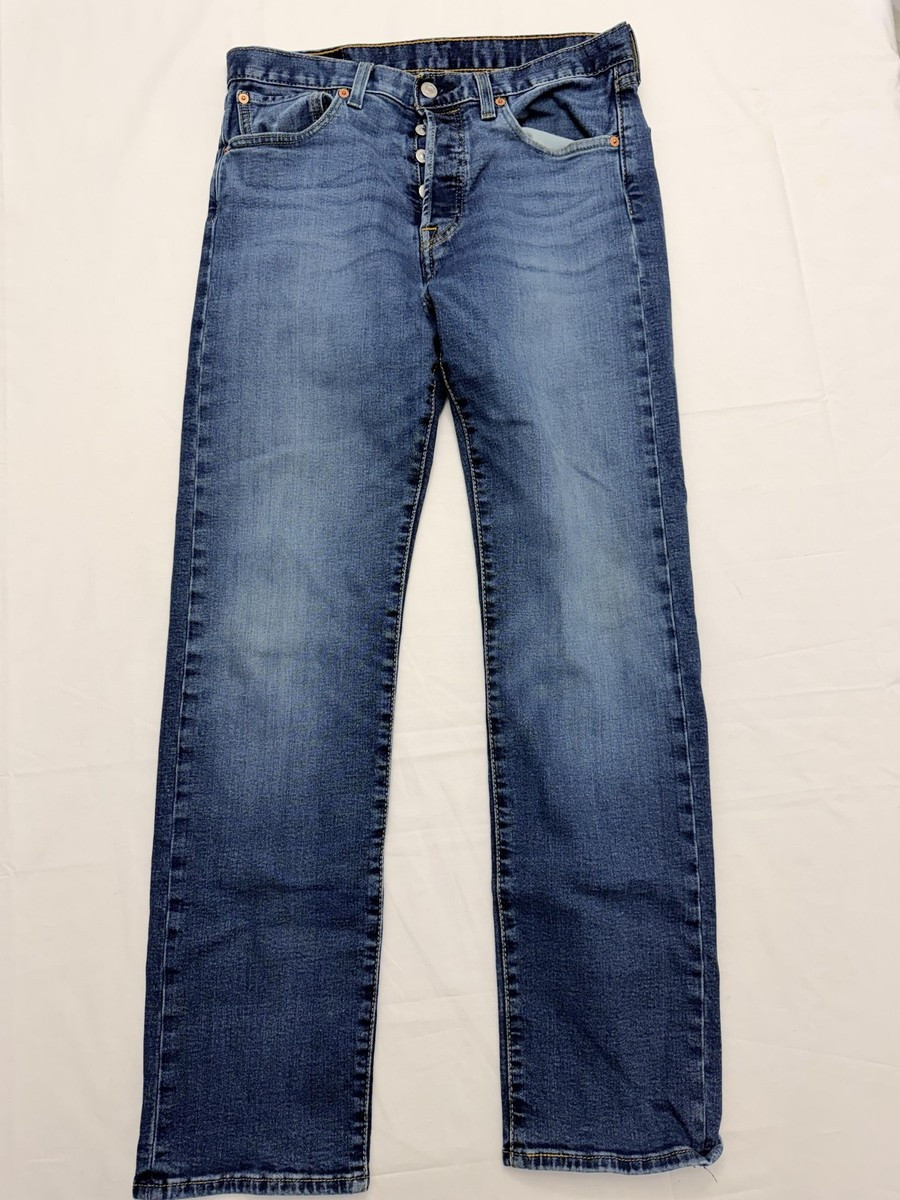 Levis 501 Jeans Mens 31x32 Medium Wash Blue Straight Leg Button Fly Denim | eBay US
