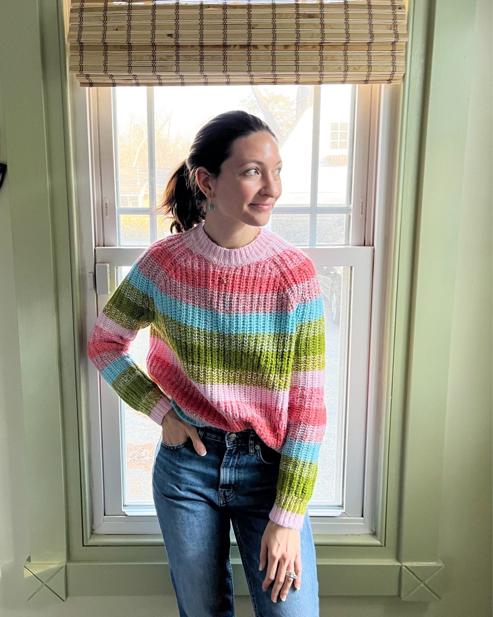 Rainbow colored sweaters all winter long 💕 Also, all the stripes! 

#LTKSeasonal #LTKstyletip