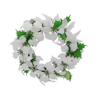 12" White Poinsettia Christmas Mini Wreath by Ashland® | Michaels Stores