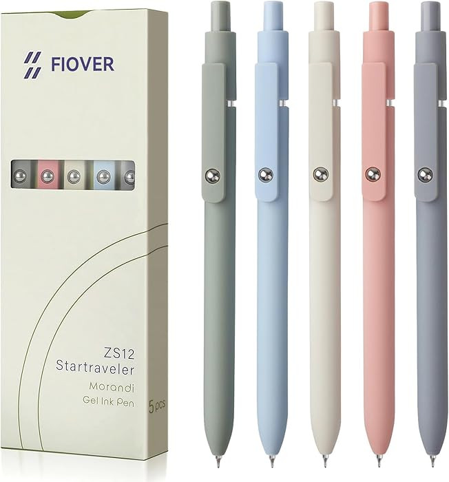 FIOVER 5pcs Gel Pens Quick Dry Ink Pens Fine Point Premium Retractable Rolling Ball Gel Pens Blac... | Amazon (US)