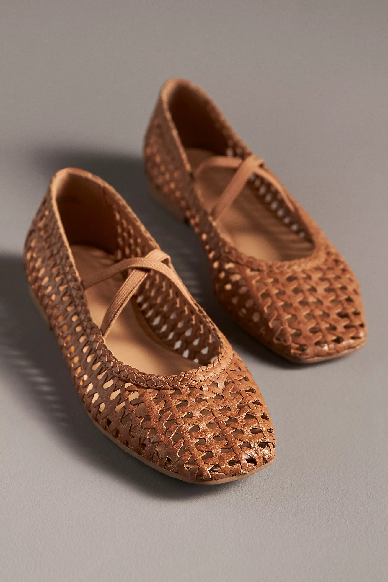 By Anthropologie Woven Leather Ballet Flats | Anthropologie (US)