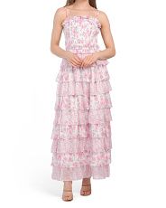 Floral Tiered Maxi Dress With Smocked Top | Marshalls