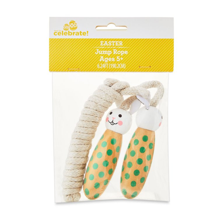 Easter Bunny Jump Rope, Wood Handles, 6.2 ft, by Way To Celebrate | Walmart (US)