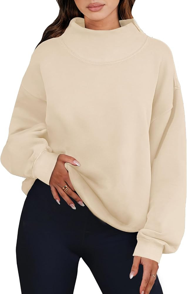 ANRABESS Womens Oversized Sweatshirts Turtleneck Pullover Long Sleeve Hoodies Tops 2025 Fall Fash... | Amazon (US)