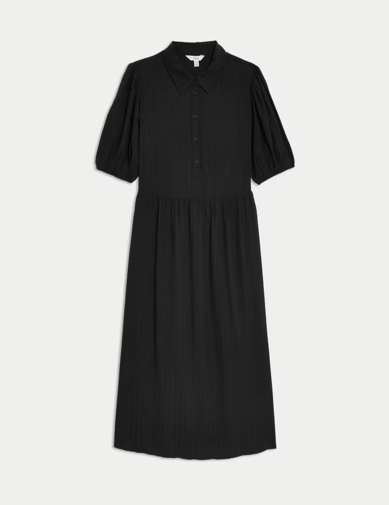 Modal Rich Checked Midi Shirt Dress | Marks & Spencer (UK)