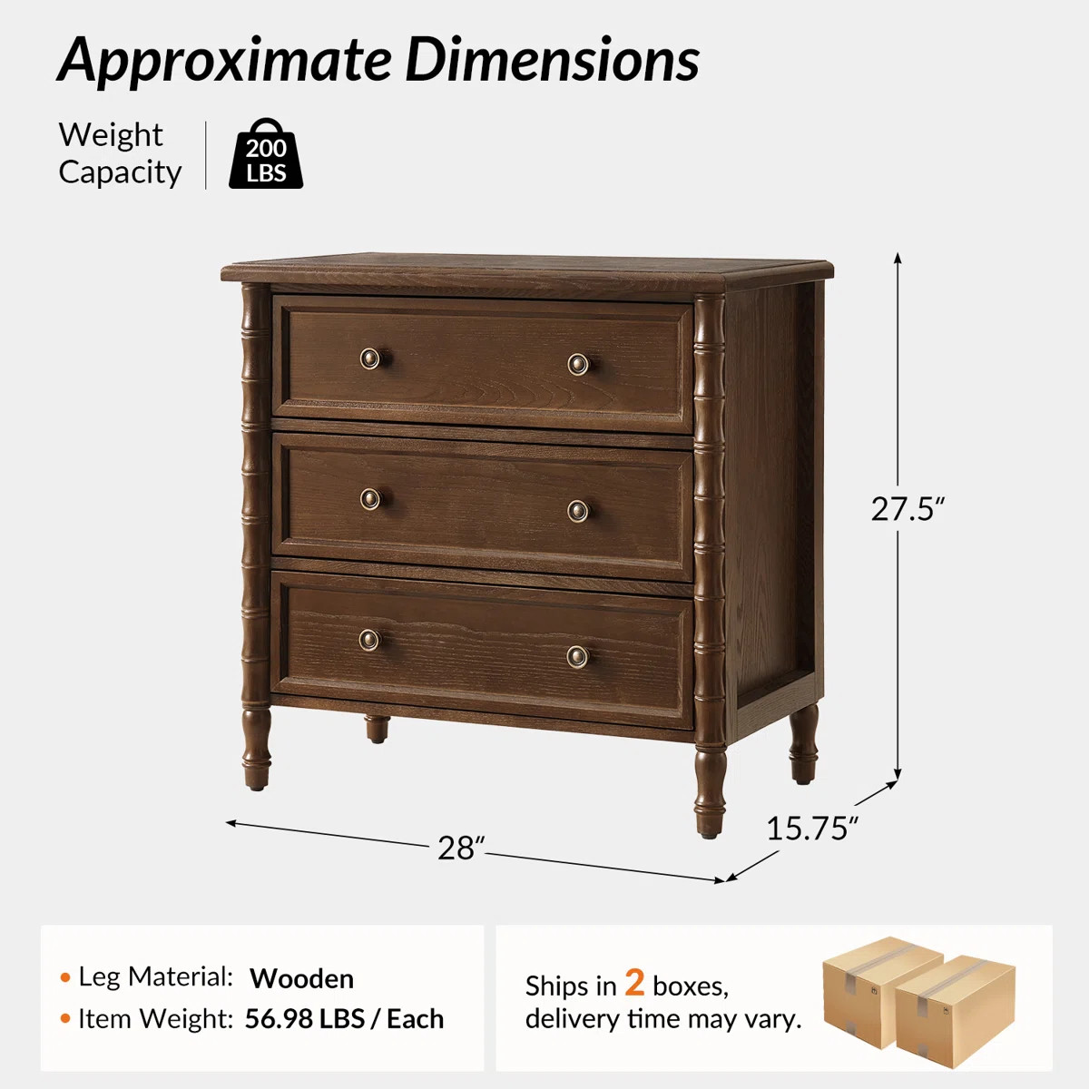 Lucious 3-Drawer Transitional 28''W Curved End Table with Charging Station and Easy Assembly  (Se... | Wayfair North America