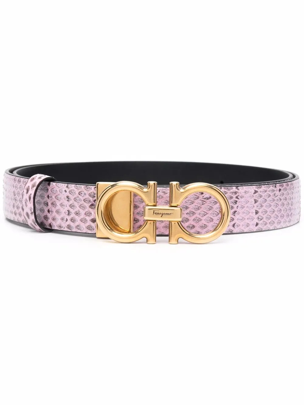 Ferragamo Gancini Textured Belt | Pink | FARFETCH | Farfetch Global
