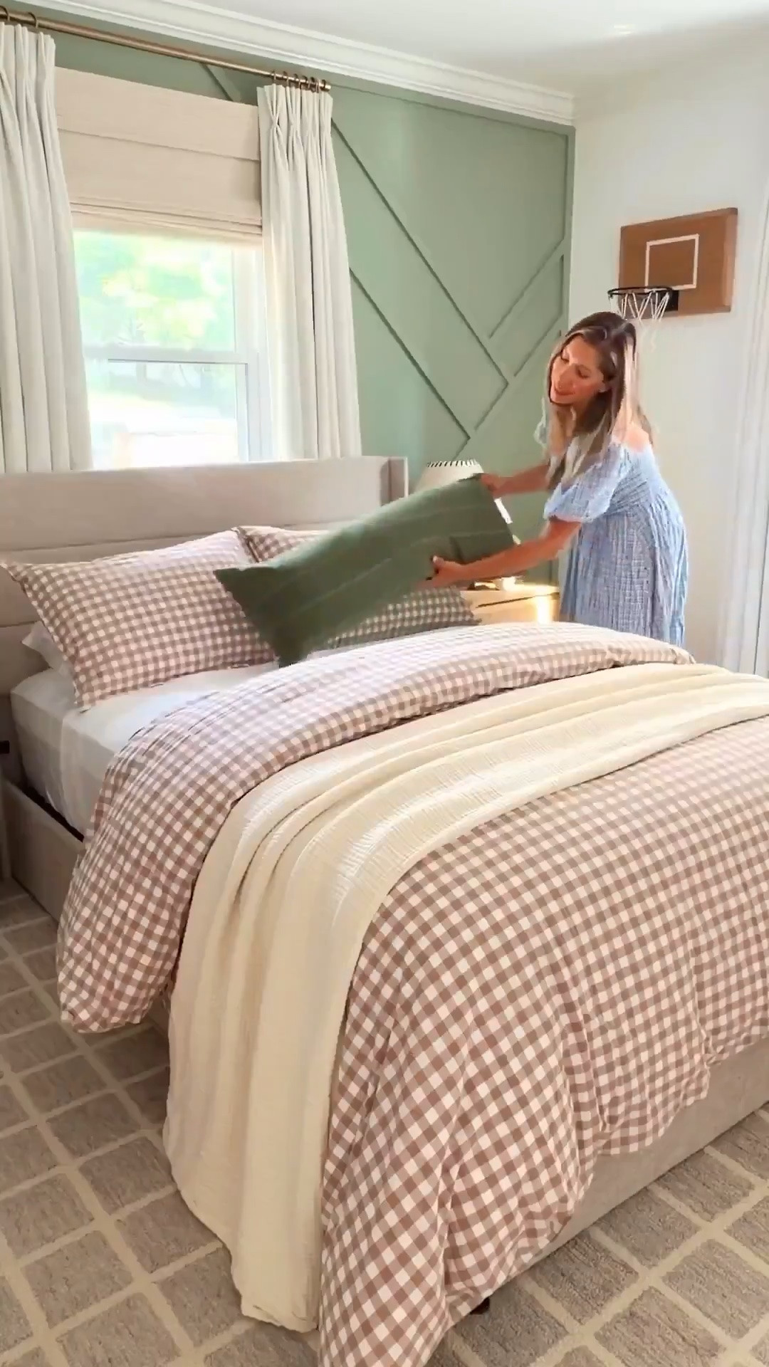 this gingham bedding completely changed the feel of the room in the sweetest way 🌿🤎✨

the soft pattern, airy texture, and warm neutral tones make the whole space feel calmer, cozier, and so much more layered while still keeping that relaxed lived-in feel I always love. it’s the perfect balance of playful and timeless without overpowering the room. 😍

sometimes the simplest bedding swap ends up making the biggest impact and this one instantly made the whole space feel more elevated and inviting.

#

#LTKgrwm #LTKHome #LTKvlog