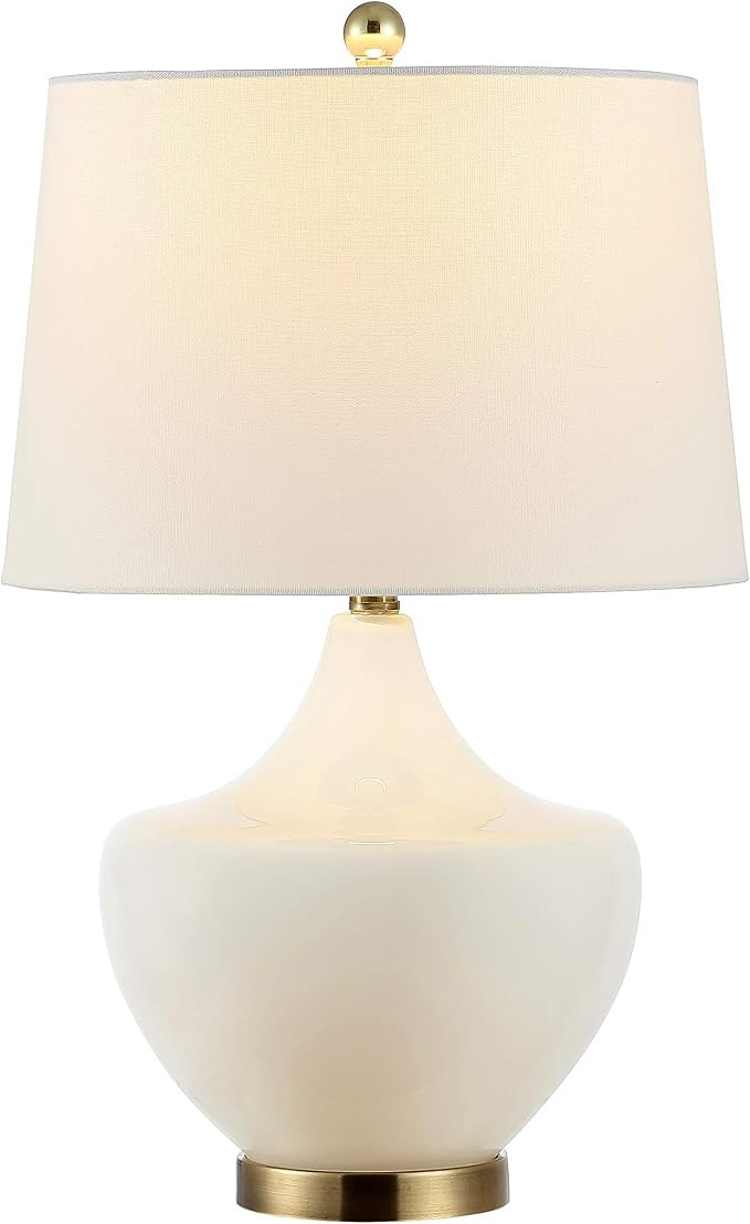 SAFAVIEH Lighting Collection Demra White 25-inch Bedroom Living Room Home Office Desk Nightstand ... | Amazon (US)