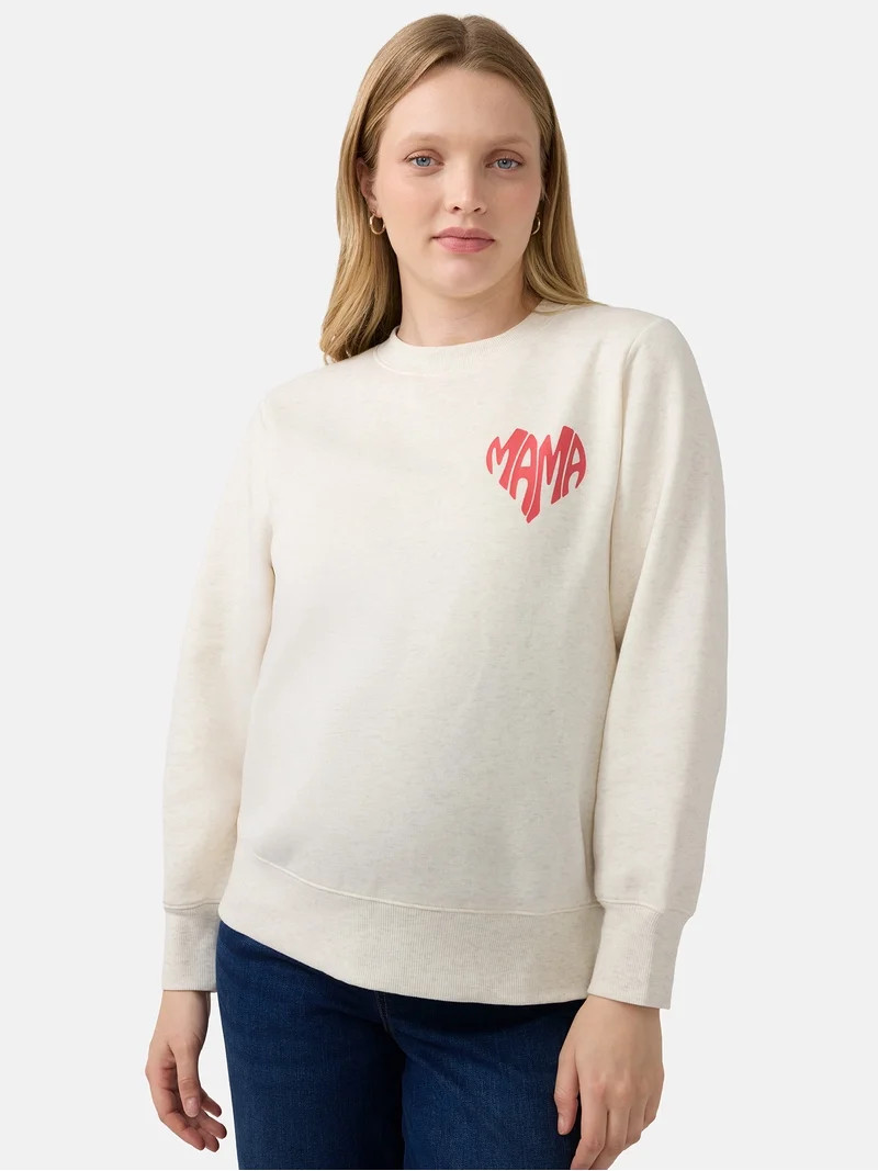 Ingrid & Isabel For Every Belly Women\u2019s Maternity Graphic Sweatshirt, Sizes S-XXL | Walmart (US)