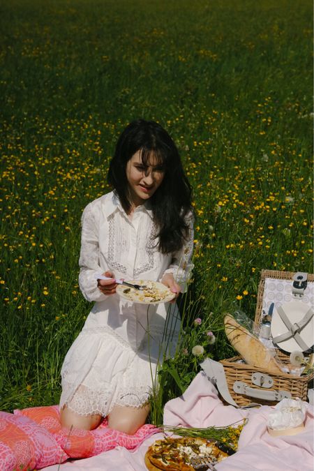 Spring picnics practically call for a touch of fairytale charm!  This look embodies the perfect blend of spring outfits 2024 trends and the "picnic aesthetic."  I'm swooning over the delicate details of this short-sleeved, white lace dress – so soft and feminine!  Paired with comfy Asics sneakers, it's the ideal combination of cute and casual, perfect for a relaxed afternoon under the sun.  This outfit is perfect for a casual date, a girls' getaway, or adding a touch of whimsy to any springtime adventure.  Channel your inner flower fairy with this effortless, chic look! #springfashion #casualspringoutfit #springoutfits #casualdateoutfit #casualchicoutfit #picnicoutfit #picnicaesthetic #fairyoutfit #softfeminineoutfits #LTKspring #LTKsale #dress

#LTKSeasonal #LTKFestival #LTKparties