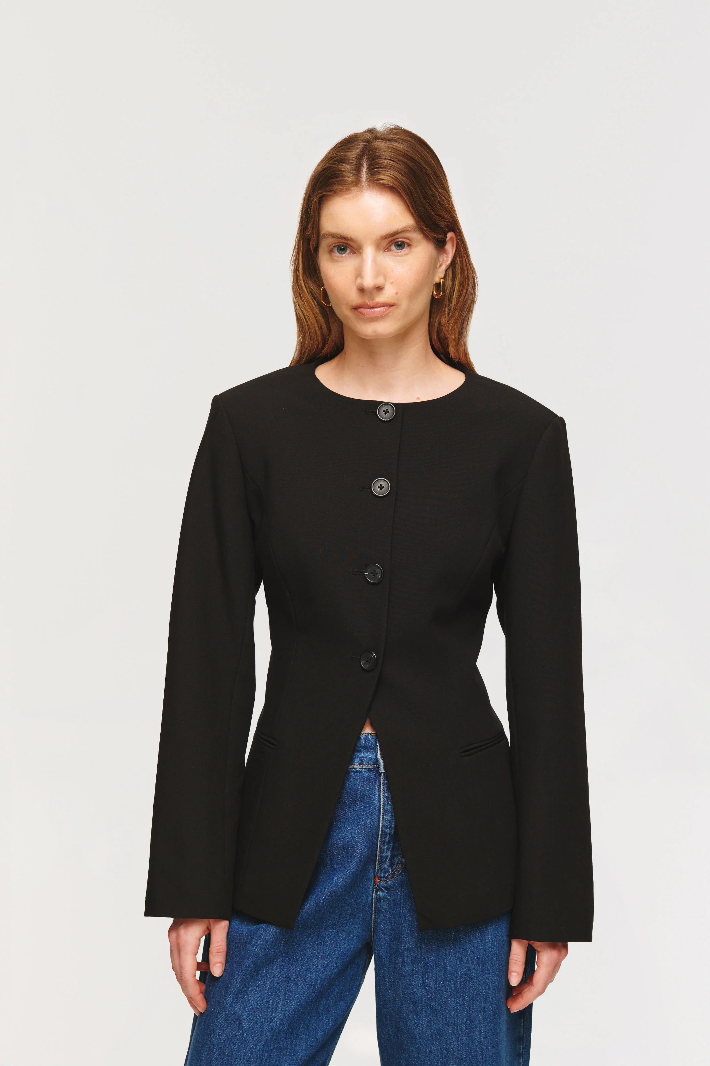 Daphne | Long Waisted Blazer in Black | ALIGNE | Aligne UK