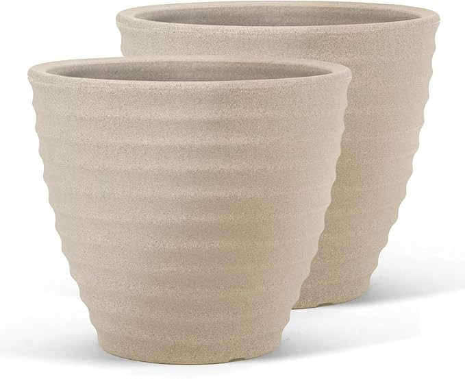 ARBORA 16" Ibiza Polyresin Indoor and Outdoor Planter with Classic Cream Finish - Durable, Weathe... | Amazon (US)
