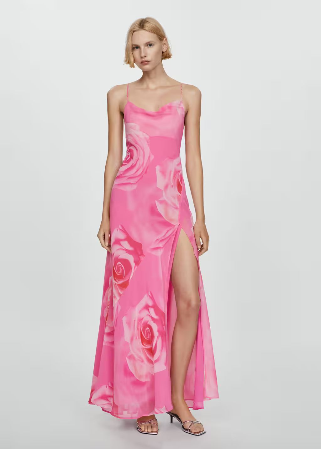 Floral dress with slit | MANGO (US)