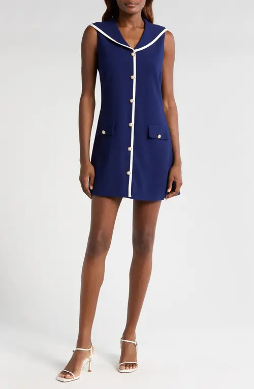 WAYF Set Sail Minidress in Marine Blue at Nordstrom, Size Medium | Nordstrom