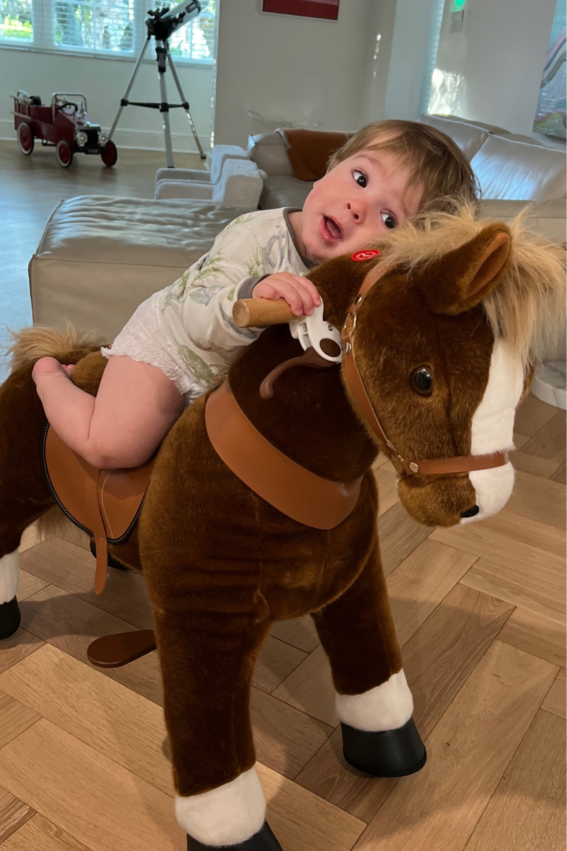 How are we already 15 months old? 

Beau’s loving Oliver’s Ride on horse that actually moves. The boys are obsessed. Simply press your feet on the feet mechanism and you can go for a ride. 

Toddler toys, boy birthday gift ideas, toddler boy gift idea, 2 year old gift birthday idea, 3 year old birthday gift idea, 4 year old birthday gift idea, girl birthday gift idea, ride on horse 

#LTKfamily #LTKkids