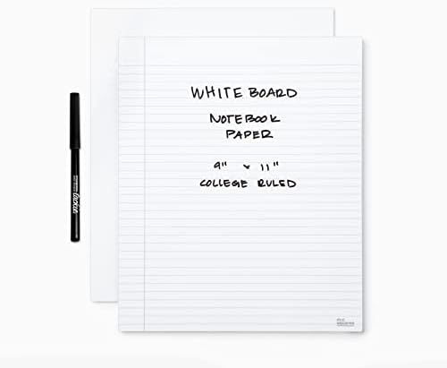 M.C. Squares Dry-Erase Note Pads - 9 x 11 Inch, Letter 2-Pack - One Side Lined Erasable Ruled Writin | Amazon (US)
