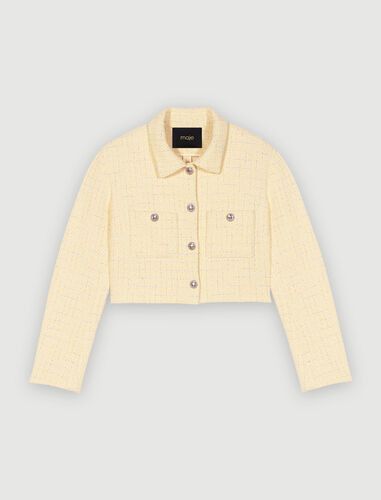 Cropped tweed tailored jacket | Maje US