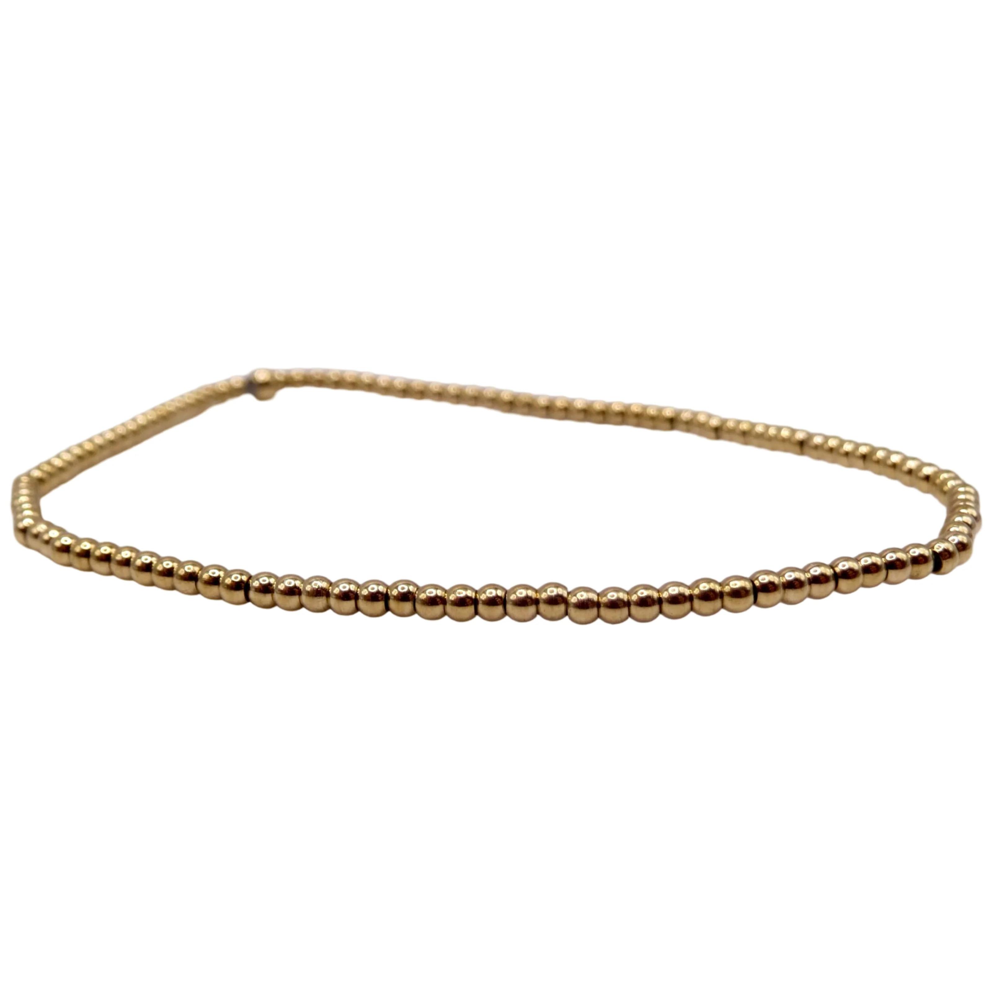 Dainty 2mm Gold Beaded Bracelet | La Lumiere NY
