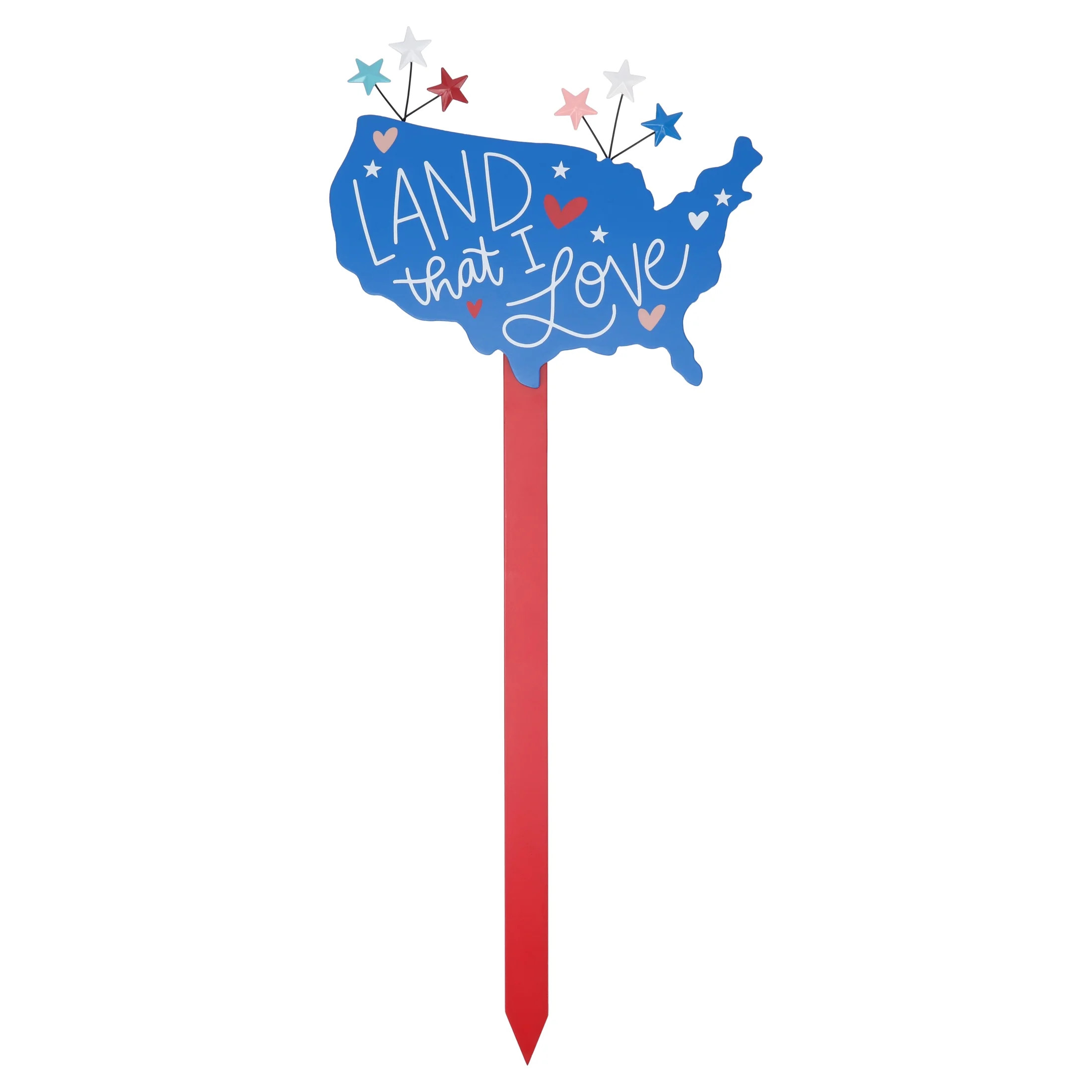 Land That I Love Yard Stake, Red/White/Blue, 25", Patriotic by Way To Celebrate - Walmart.com | Walmart (US)