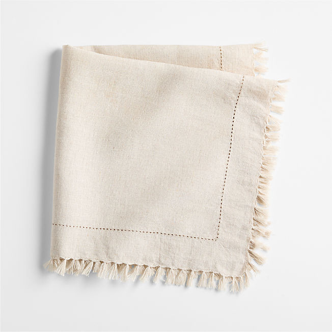 Linen Eyelet Fringe Napkin in Natural by Gaby Dalkin + Reviews | Crate & Barrel | Crate & Barrel