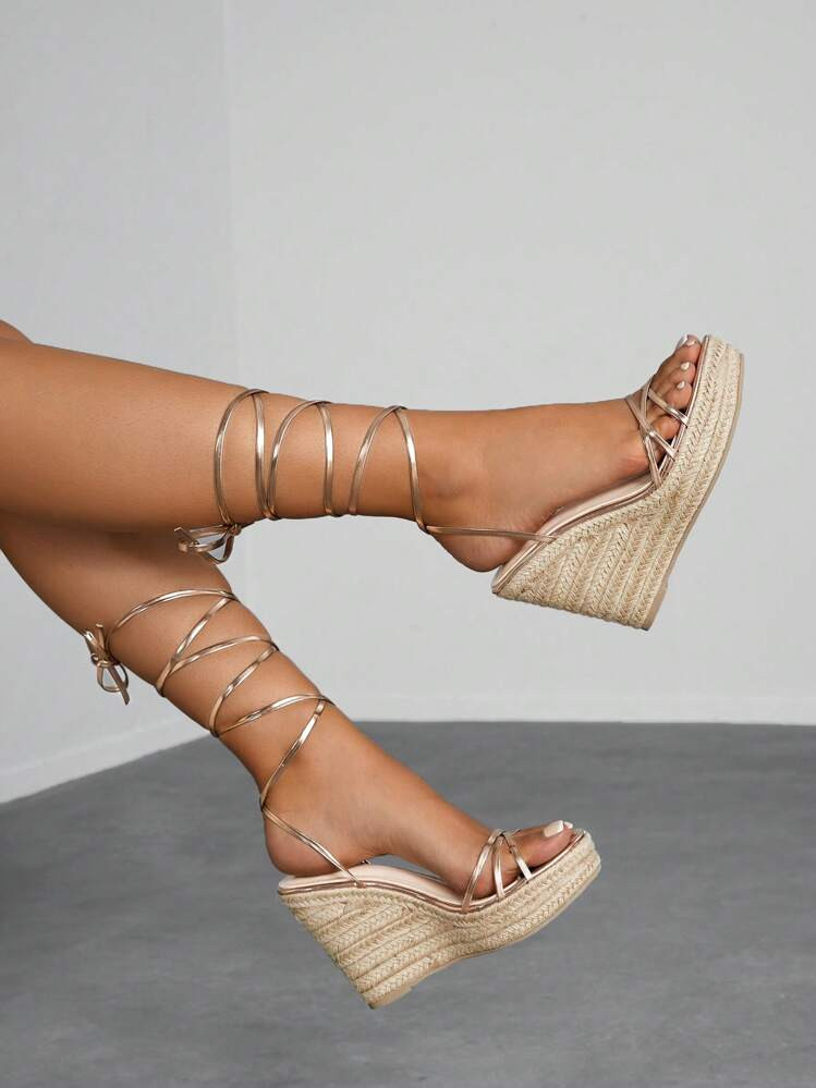 Cuñas tiras doradas | SHEIN