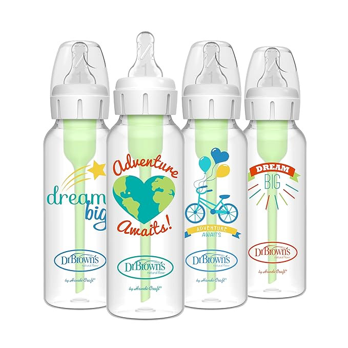 Dr. Brown's Natural Flow Anti-Colic Options+ Narrow Baby Bottle, Dream Adventure, 8 oz/250 mL, wi... | Amazon (US)