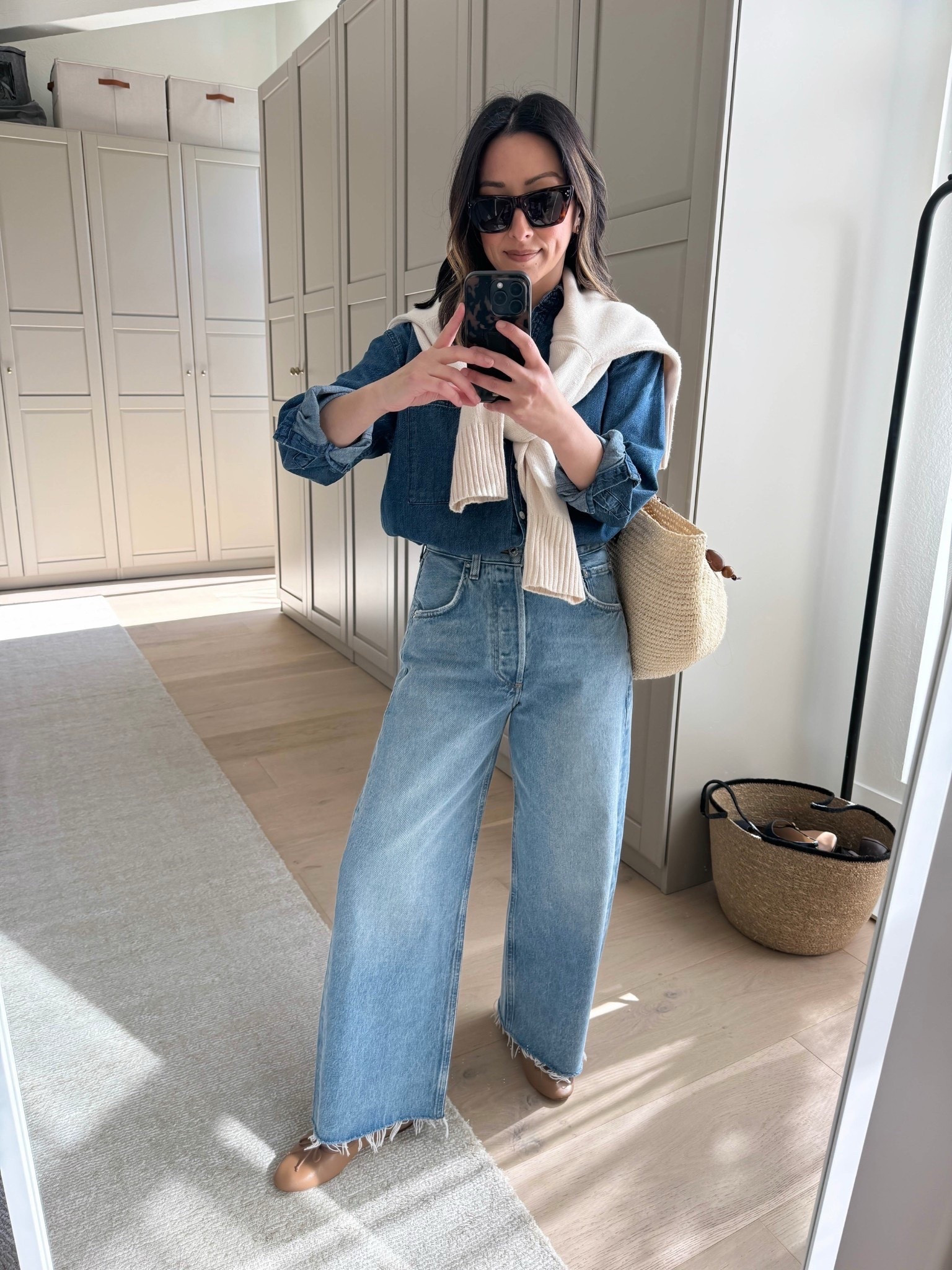Spring Staples I Re-Wear Every Year: AYR Denim Shirt. The wash is incredible and I love the fit. Roomy without being overwhelming. I'm in my normal size, xs. 

AYR Denim shirt xs
Citizens of Humanity Ayla Jeans 24 - size down
Loeffler Randall ballet flats 5.5
The Hunting Season tote
Everlane cotton sweater xs
Celine sunglasses
Dorsey James necklace 15"
Quince earrings

Spring outfits 2026, spring style, petite style 


#LTKootd #LTKPetite #LTKSeasonal