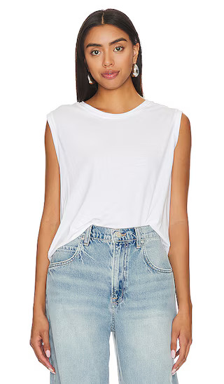 Rishi Crop Boxy Tank in White | Revolve Clothing (Global)