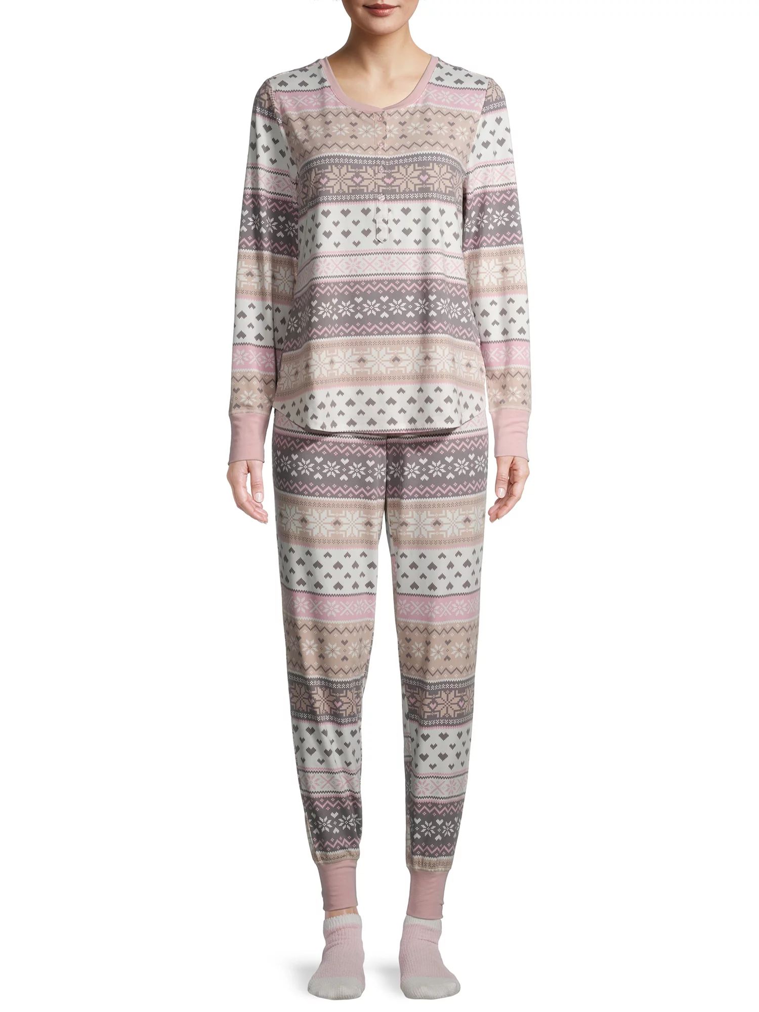 Secret Treasures Women's and Women's Plus 3-Piece Pajama Set with Socks | Walmart (US)