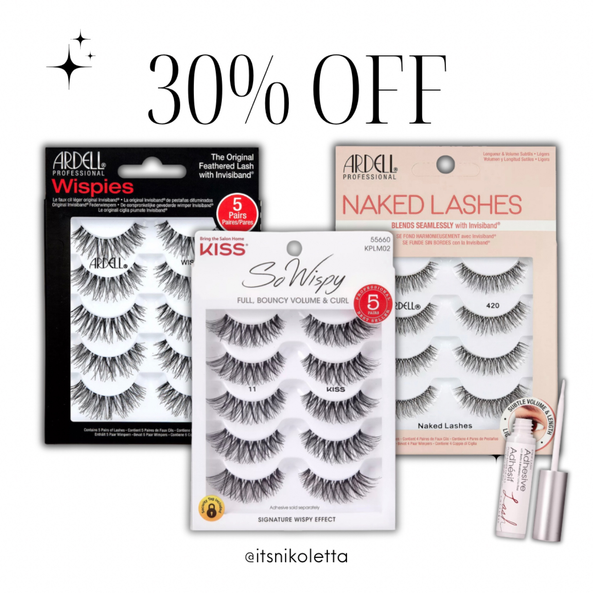 False lashes with thin band! Now 30% off 🫶🏼

#LTKsalealert #LTKfindsunder50 #LTKbeauty
