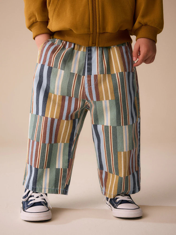 Multi Hotchpotch Stripe Pull On Wide Trousers (3mths-7yrs) | Next US
