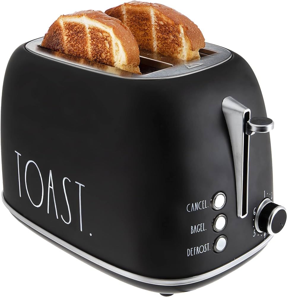 Rae Dunn Retro Rounded Bread Toaster, 2 Slice Stainless Steel Toaster with Removable Crumb Tray, ... | Amazon (US)