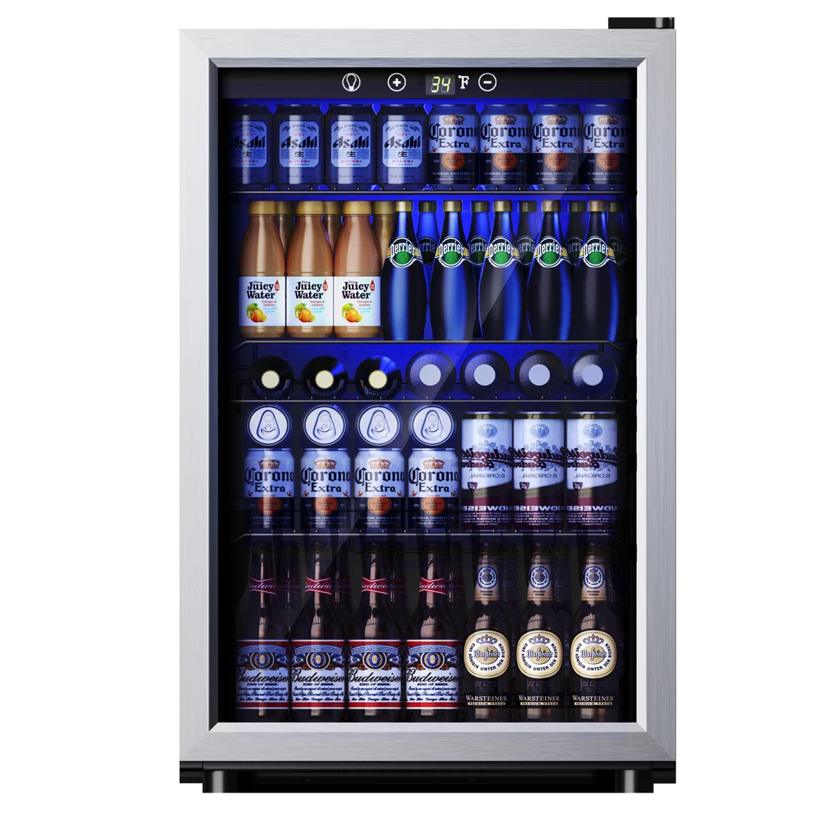 Simzlife 145 Cans 4.5 Cubic Feet Freestanding Beverage Refrigerator with Glass Door | Wayfair North America