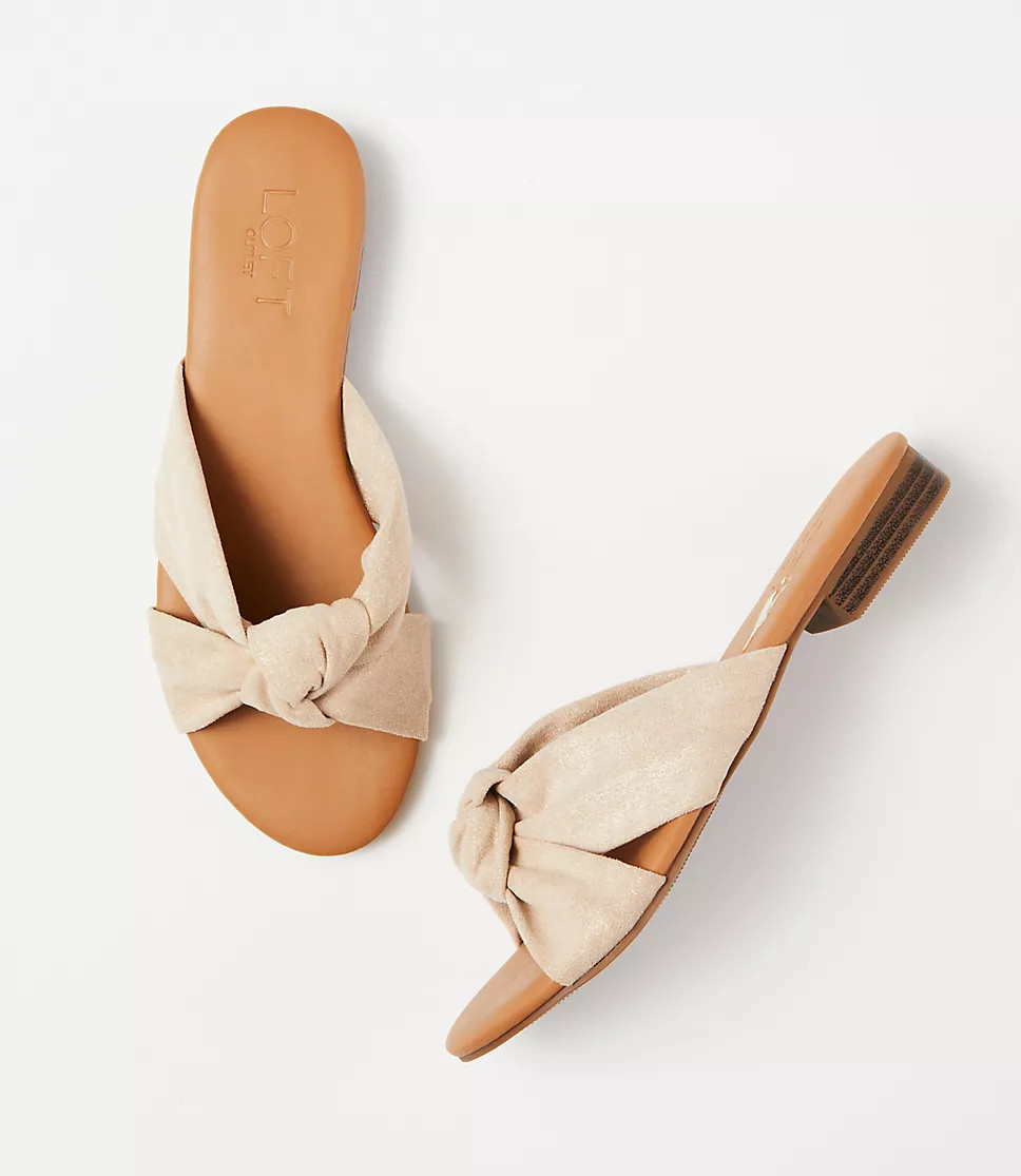 KNOTTED SLIDE SANDALS | LOFT Outlet