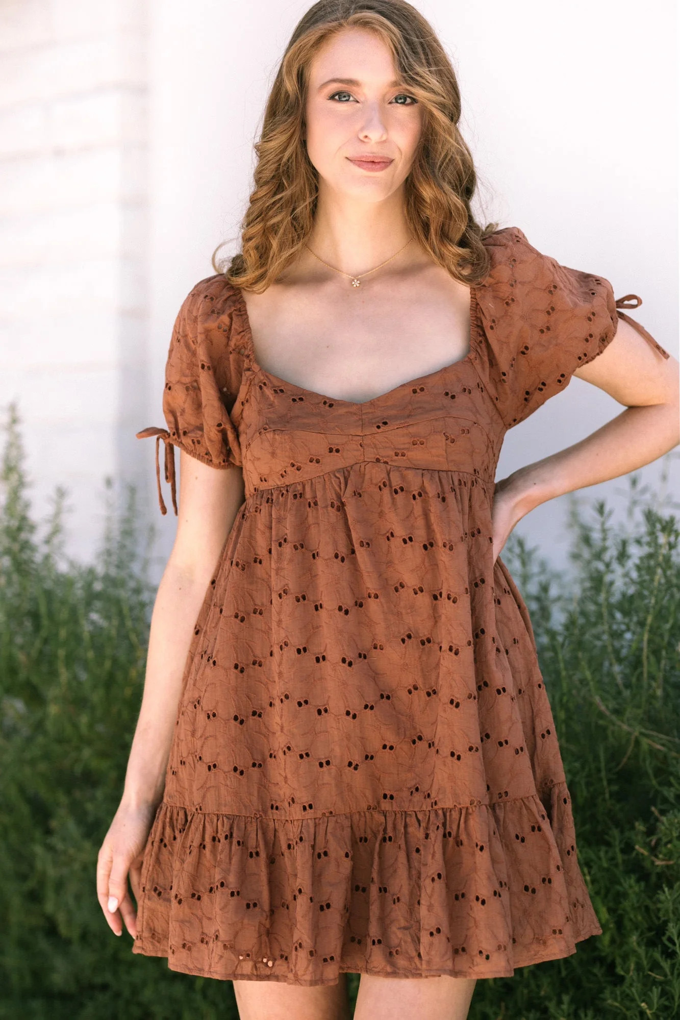 Connie Eyelet Mini Dress | Morning Lavender