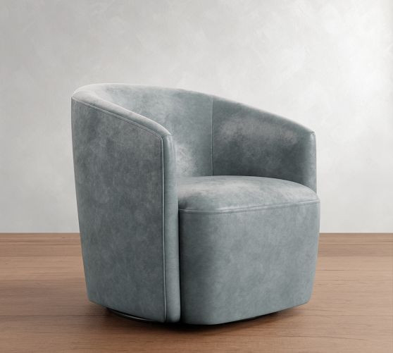 Preston Leather Swivel Chair | Pottery Barn CA